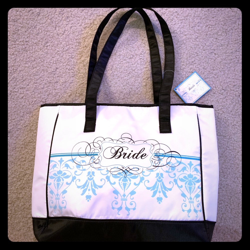 NWT Lillian Rose Bride tote bag Aqua